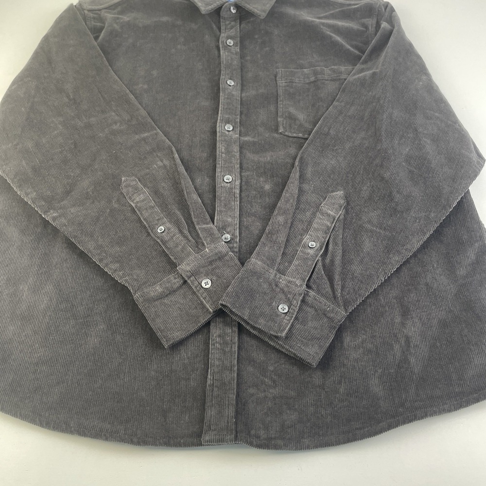 Arizona Jean Co. Men Corduroy Shirt XL Gray Long Sleeve Pocket - Picture 6 of 13